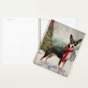 Rat Terrier Hund im Schnee Weihnachten Planer
