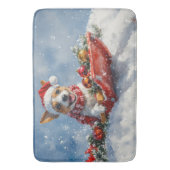 Rat Terrier Hund in Sledge Let it Snow Weihnachten Badematte (Vorderseite Vertikal)