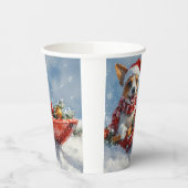 Rat Terrier Hund in Sledge Let it Snow Weihnachten Pappbecher (Links)