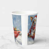 Rat Terrier Hund in Sledge Let it Snow Weihnachten Pappbecher (Rechts)