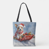 Rat Terrier Hund in Sledge Let it Snow Weihnachten Tasche (Rückseite)