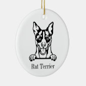 Rat Terrier Hund personalisierte Tierverzierung, C Keramik Ornament (Rechts)