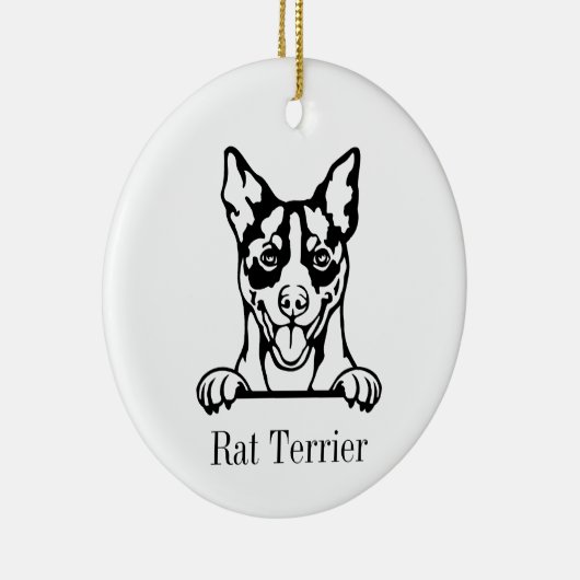 Rat Terrier Hund personalisierte Tierverzierung, C Keramik Ornament (Rechts)