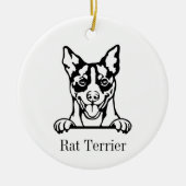 Rat Terrier Hund personalisierte Tierverzierung, C Keramik Ornament (Vorne)