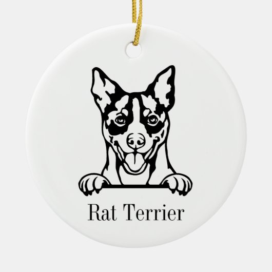 Rat Terrier Hund personalisierte Tierverzierung, C Keramik Ornament (Vorne)
