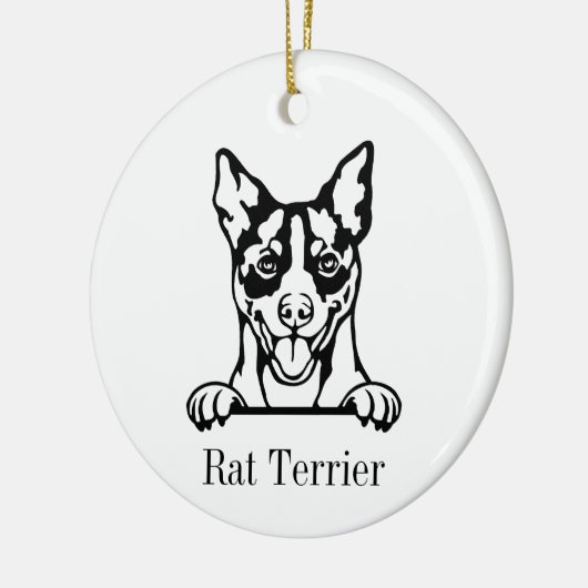 Rat Terrier Hund personalisierte Tierverzierung, C Keramik Ornament (Links)