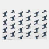 Rat Terrier Hund Silhouette Black Watercolor Geschirrtuch (Horizontal)