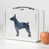 Rat Terrier Hund Silhouette Black Watercolor Metall Brotdose (Beispiel)