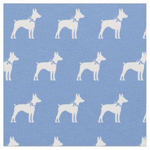 Rat Terrier Hund Silhouette Pet Light Blue Stoff
