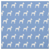 Rat Terrier Hund Silhouette Pet Light Blue Stoff (Muster)