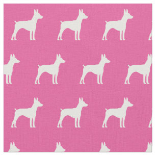 Rat Terrier Hund Silhouette Pet Pink Stoff