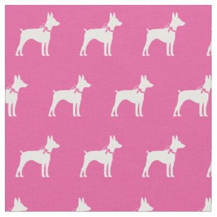 Rat Terrier Hund Silhouette Pet Pink Stoff