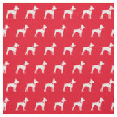 Rat Terrier Hund Silhouette Rotes Tier Stoff (Muster)