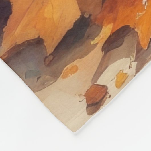 Rat Terrier im Herbst hinterlässt Erntedank Art Fleecedecke (Ecke)