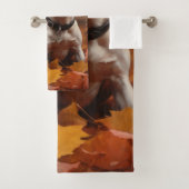 Rat Terrier im Herbst Leaves Fall Inspiriert Badhandtuch Set (Insitu)