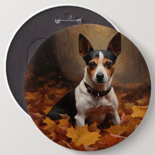 Rat Terrier im Herbst Leaves Fall Inspiriert Button