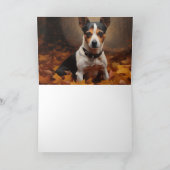 Rat Terrier im Herbst Leaves Fall Inspiriert Karte (Innenseite)