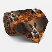 Rat Terrier im Herbst Leaves Fall Inspiriert Krawatte (Gerollt)