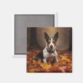 Rat Terrier im Herbst Leaves Fall Inspiriert Magnet (Vorderseite/Rückseite)