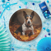 Rat Terrier im Herbst Leaves Fall Inspiriert Pappteller (Party)