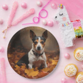 Rat Terrier im Herbst Leaves Fall Inspiriert Pappteller (Party)
