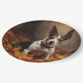 Rat Terrier im Herbst Leaves Fall Inspiriert Pappteller (Schrägansicht)