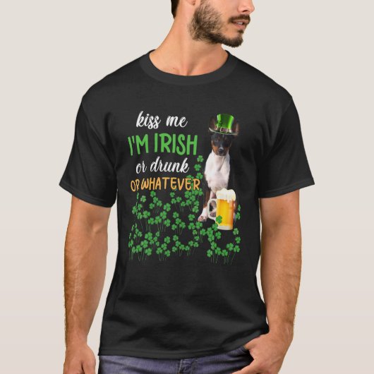 Rat Terrier küsste mich, ich bin irisch oder Betru T-Shirt (Vorderseite)