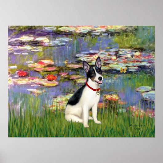 Rat Terrier - Lilies 2 Poster (Vorne)