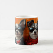 Rat Terrier mit Herz-Rose Valentinstag Kaffeetasse (Mittel)