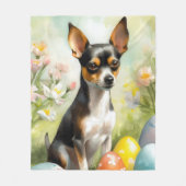 Rat Terrier mit Ostereier Fleecedecke (Vorderseite)