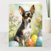 Rat Terrier mit Ostereier Karte (Vorderseite)