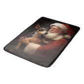 Rat Terrier mit Weihnachtsmann Weihnachten Badematte (Schrägansicht)