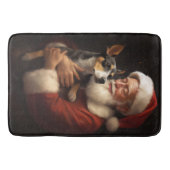Rat Terrier mit Weihnachtsmann Weihnachten Badematte (Vorderseite)