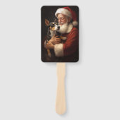 Rat Terrier mit Weihnachtsmann Weihnachten Fächer (Vorderseite)