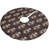 Rat Terrier mit Weihnachtsmann Weihnachten Polyester Weihnachtsbaumdecke (Schrägansicht)