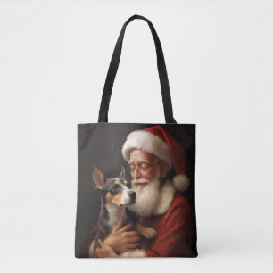 Rat Terrier mit Weihnachtsmann Weihnachten Tasche