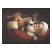Rat Terrier mit Weihnachtsmann Weihnachten Tischdecke (Vorderseite (Horizontal))