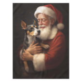 Rat Terrier mit Weihnachtsmann Weihnachten Tischdecke (Vorderseite)