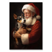 Rat Terrier mit Weihnachtsmann Weihnachten Tischnummer (Rückseite)