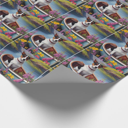 Rat Terrier on a Paddle: A Scenic Adventure Geschenkpapier (Ecke)