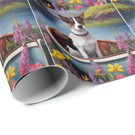 Rat Terrier on a Paddle: A Scenic Adventure Geschenkpapier (Rolleneckpunkt)