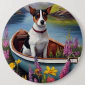 Rat Terrier on a Paddle: Ein Landschaftliches Aben Button (Vorderseite)