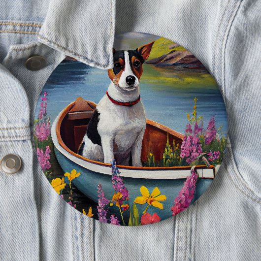 Rat Terrier on a Paddle: Ein Landschaftliches Aben Button (Beispiel)