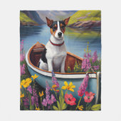 Rat Terrier on a Paddle: Ein Landschaftliches Aben Fleecedecke (Vorderseite)