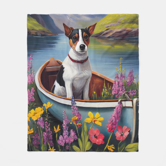 Rat Terrier on a Paddle: Ein Landschaftliches Aben Fleecedecke (Vorderseite)