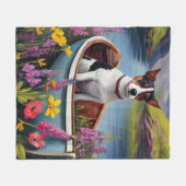Rat Terrier on a Paddle: Ein Landschaftliches Aben Fleecedecke (Vorderseite (Horizontal))