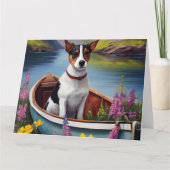 Rat Terrier on a Paddle: Ein Landschaftliches Aben Karte (Vorderseite)