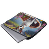 Rat Terrier on a Paddle: Ein Landschaftliches Aben Laptopschutzhülle (Vorne Knopf)