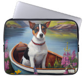 Rat Terrier on a Paddle: Ein Landschaftliches Aben Laptopschutzhülle (Vorderseite)