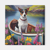 Rat Terrier on a Paddle: Ein Landschaftliches Aben Magnet (Vorne)